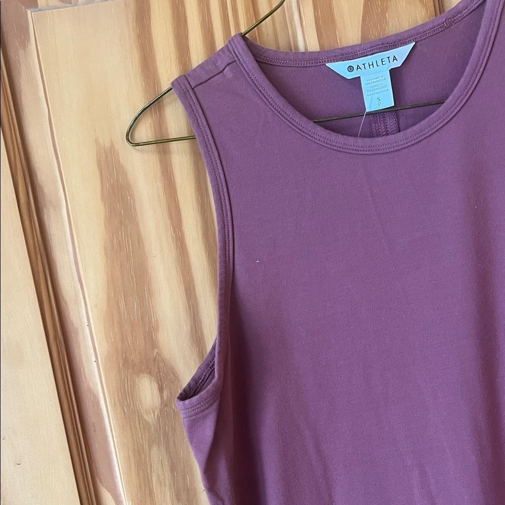 Athleta Essentials Mauve Sleeveless Purple Midi Dress - Picture 4 of 7